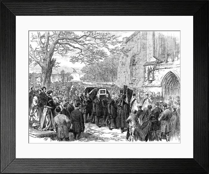 Framed Print : The Hunting Disaster in Yorkshire: the funeral of Sir Charles Slingsby at Knaresborough, 1869. Creator: A. H Framed Print : The Hunting Disaster in Yorkshire: the funeral of Sir Charles Slingsby at Knaresborough, 1869. Creator: A. H