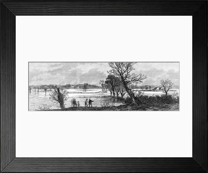 Framed Print : The Hunting Disaster in Yorkshire:view of the Ure in flood, where the accident happened, 1869. Creator: Unknown Framed Print : The Hunting Disaster in Yorkshire:view of the Ure in flood, where the accident happened, 1869. Creator: Unknown