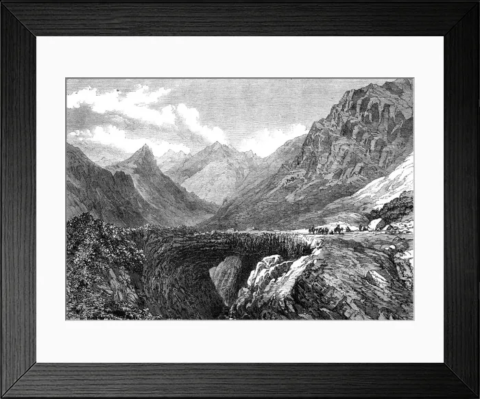 Framed Print : The Inca's Bridge (natural formation), Pass of Uspallata, South America, 1868. Creator: Mason Jackson Framed Print : The Inca's Bridge (natural formation), Pass of Uspallata, South America, 1868. Creator: Mason Jackson