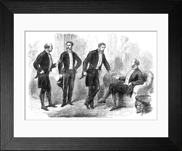 Framed Print : The new court costume, 1869. Creator: Unknown Framed Print : The new court costume, 1869. Creator: Unknown