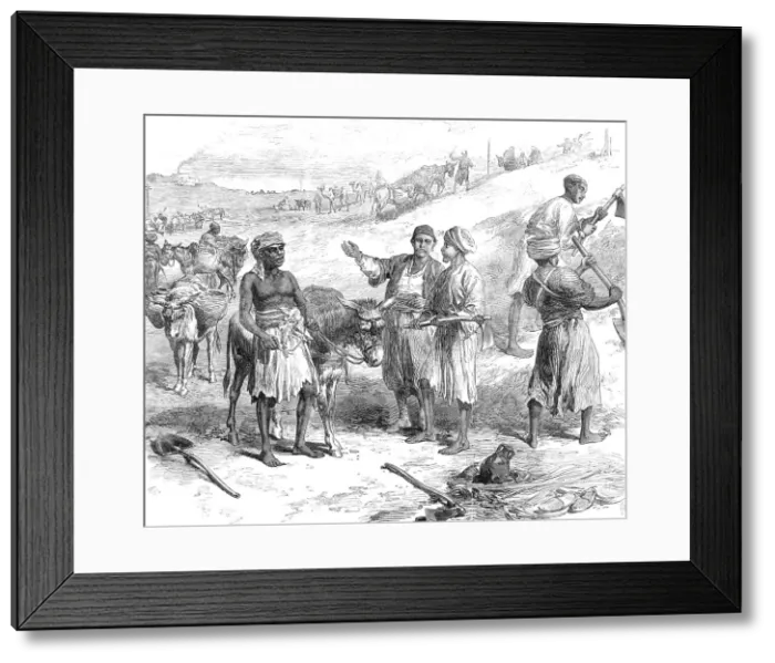 Framed Print : The Isthmus of Suez Maritime Canal: labourers removing earth, 1869. Creator: Unknown Framed Print : The Isthmus of Suez Maritime Canal: labourers removing earth, 1869. Creator: Unknown