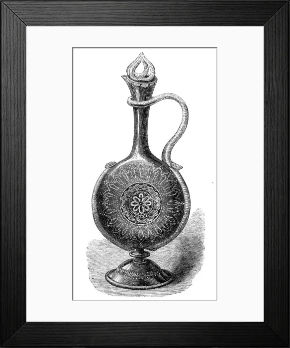 Framed Print : The Loan Collection, South Kensington Museum: claret-jug... ornamented with gold, 1868. Creator: Unknown Framed Print : The Loan Collection, South Kensington Museum: claret-jug... ornamented with gold, 1868. Creator: Unknown