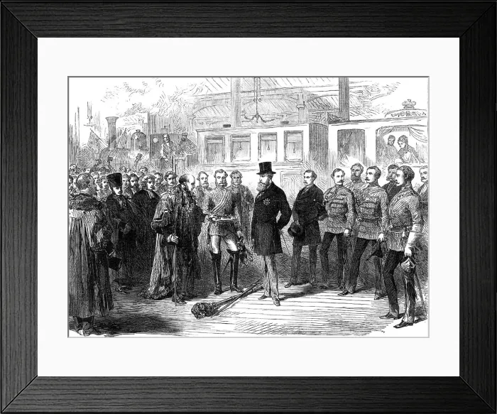 Framed Print : The Lord Mayor of Dublin presenting the City Keys to the new Lord Lieutenant, 1869. Creator: Unknown Framed Print : The Lord Mayor of Dublin presenting the City Keys to the new Lord Lieutenant, 1869. Creator: Unknown