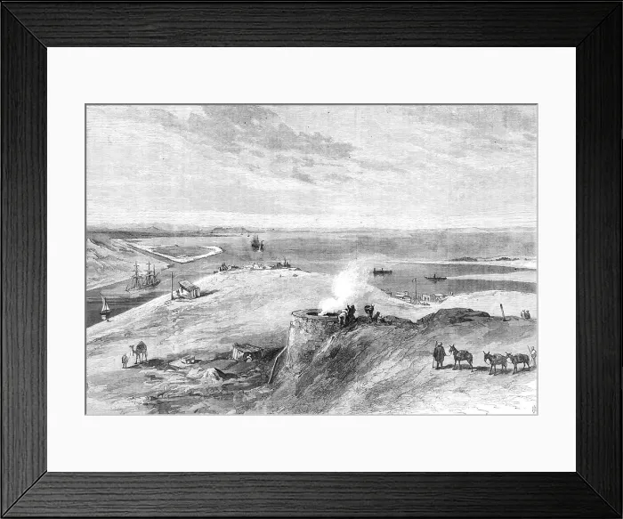 Framed Print : The Isthmus of Suez Maritime Canal: Lake Timsah, 1869. Creator: Unknown Framed Print : The Isthmus of Suez Maritime Canal: Lake Timsah, 1869. Creator: Unknown