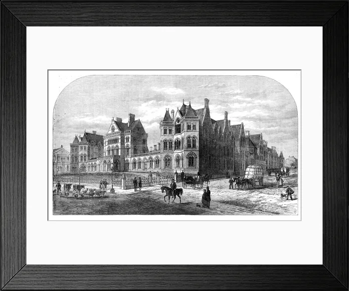 Framed Print : The new Infirmary at Leeds, now occupied by the National Art-exhibition... 1868. Creator: Unknown Framed Print : The new Infirmary at Leeds, now occupied by the National Art-exhibition... 1868. Creator: Unknown