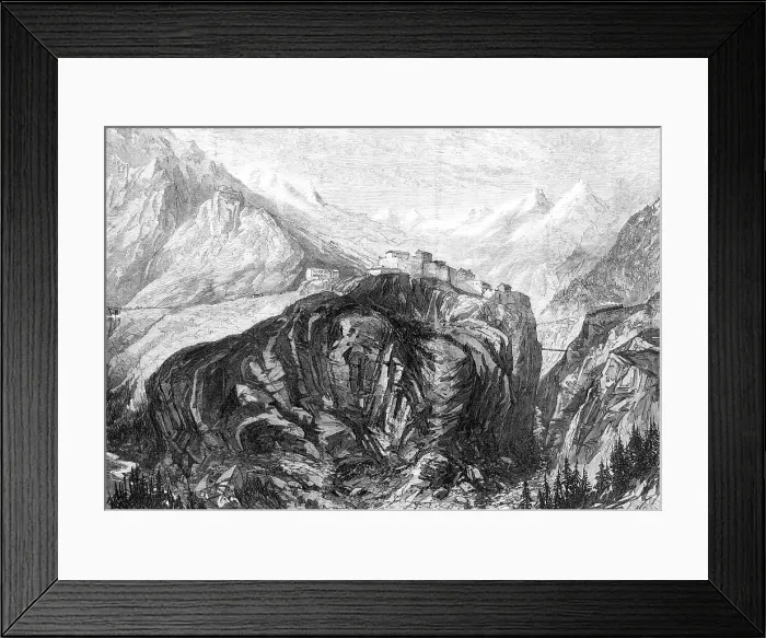 Framed Print : The new overland route to India: Mont Cenis Railway - Fort l'Esseillon, at Brabans, 1869. Creator: Unknown Framed Print : The new overland route to India: Mont Cenis Railway - Fort l'Esseillon, at Brabans, 1869. Creator: Unknown