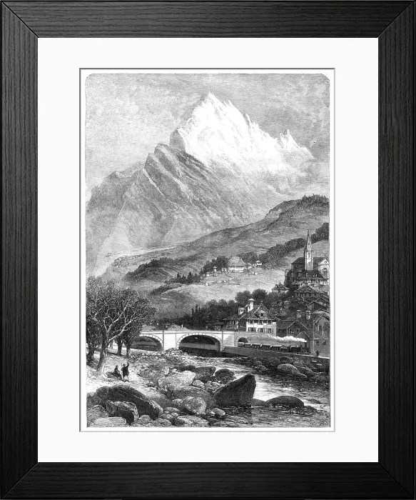 Framed Print : The new overland route to India: Mont Cenis Railway - St. Michel, 1869. Creator: Unknown Framed Print : The new overland route to India: Mont Cenis Railway - St. Michel, 1869. Creator: Unknown