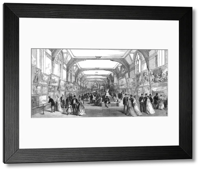 Framed Print : The Leeds Exhibition: the Gallery of British Living Painters in Oil, 1868. Creator: Mason Jackson Framed Print : The Leeds Exhibition: the Gallery of British Living Painters in Oil, 1868. Creator: Mason Jackson