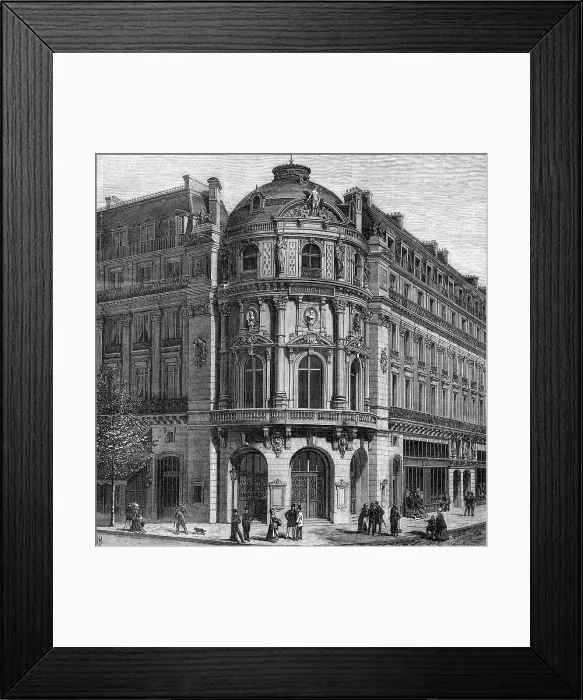 Framed Print : The new theatre of the Vaudeville, Paris, 1869. Creator: Unknown Framed Print : The new theatre of the Vaudeville, Paris, 1869. Creator: Unknown