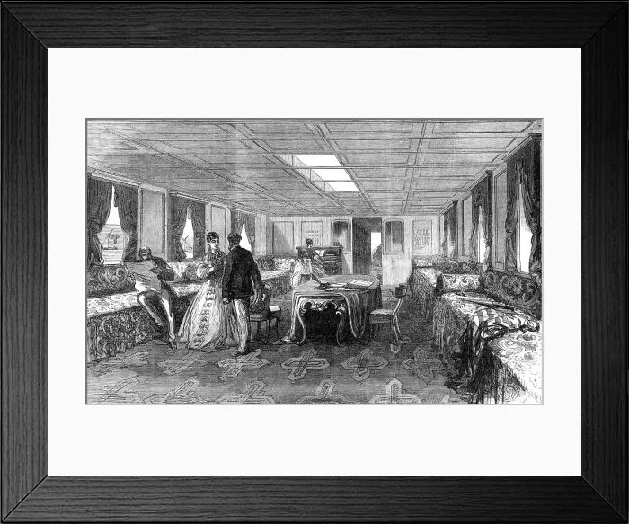 Framed Print : The Prince and Princess of Wales in Egypt: saloon of the Dahabieh, or Nile boat, 1869. Creator: Unknown Framed Print : The Prince and Princess of Wales in Egypt: saloon of the Dahabieh, or Nile boat, 1869. Creator: Unknown