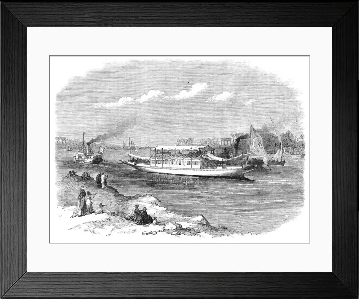 Framed Print : The Prince and Princess of Wales in Egypt: the Dahabieh, or Nile boat... 1869. Creator: Unknown Framed Print : The Prince and Princess of Wales in Egypt: the Dahabieh, or Nile boat... 1869. Creator: Unknown