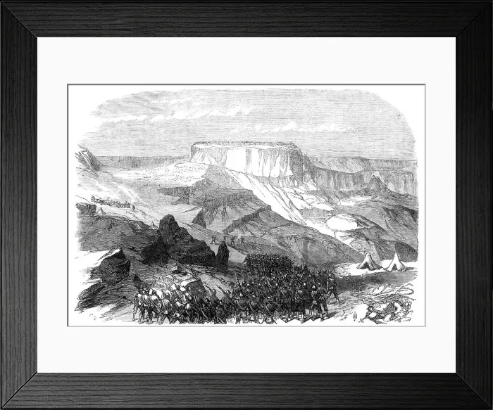 Framed Print : The War in Abyssinia: the 33rd Foot advancing upon Magdala, from below Islamgee, 1868. Creator: C.R Framed Print : The War in Abyssinia: the 33rd Foot advancing upon Magdala, from below Islamgee, 1868. Creator: C.R