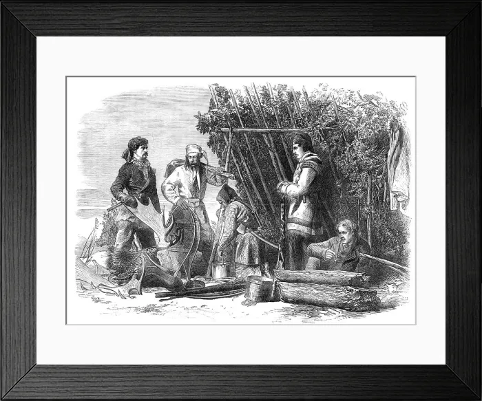 Framed Print : Winter sports in Canada: moose-hunting: the return, 1868. Creator: Unknown Framed Print : Winter sports in Canada: moose-hunting: the return, 1868. Creator: Unknown
