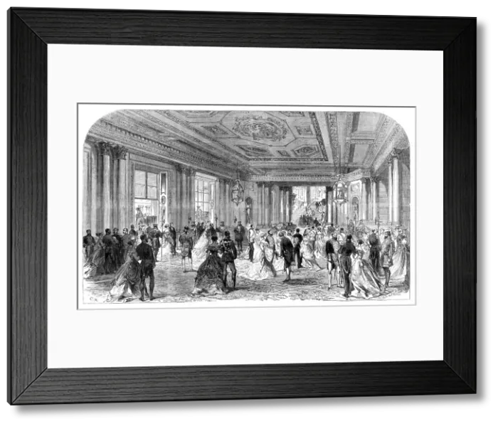 Framed Print : The Queen's Drawingroom: Grand Entrance-Hall, Buckingham Palace, 1868. Creator: C. R Framed Print : The Queen's Drawingroom: Grand Entrance-Hall, Buckingham Palace, 1868. Creator: C. R