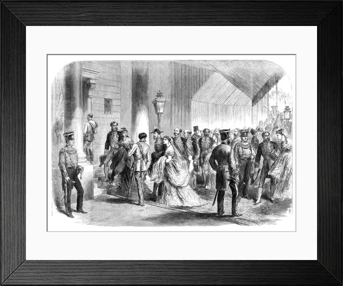 Framed Print : The Queen's Drawingroom: the Ambassadors Entrance, Buckingham Palace, 1868. Creator: Unknown Framed Print : The Queen's Drawingroom: the Ambassadors Entrance, Buckingham Palace, 1868. Creator: Unknown
