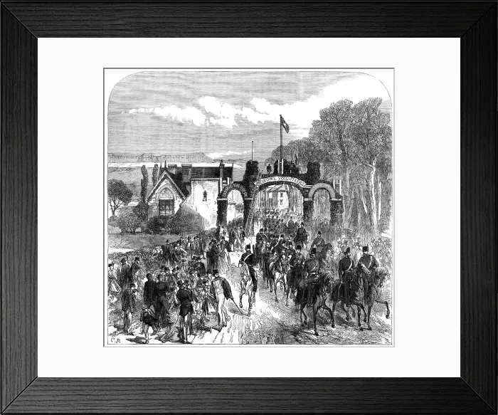 Framed Print : The Volunteer Review at Portsmouth: the 1st Middlesex Artillery...Cosham...Good Friday, 1868. Creator: C. R Framed Print : The Volunteer Review at Portsmouth: the 1st Middlesex Artillery...Cosham...Good Friday, 1868. Creator: C. R