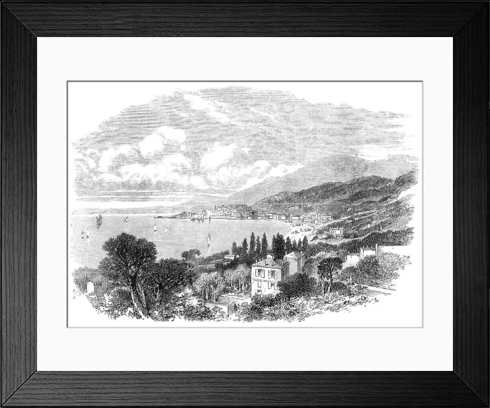 Framed Print : View of Mentone from the East, 1869. Creator: Unknown Framed Print : View of Mentone from the East, 1869. Creator: Unknown