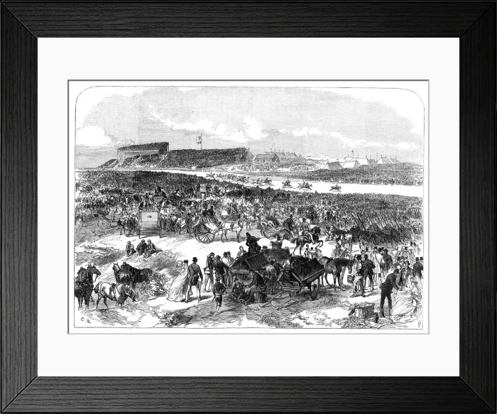 Framed Print : Visit of the Prince and Princess of Wales to Ireland: general view of Punchestown Races, 1868. Creator: C. R Framed Print : Visit of the Prince and Princess of Wales to Ireland: general view of Punchestown Races, 1868. Creator: C. R