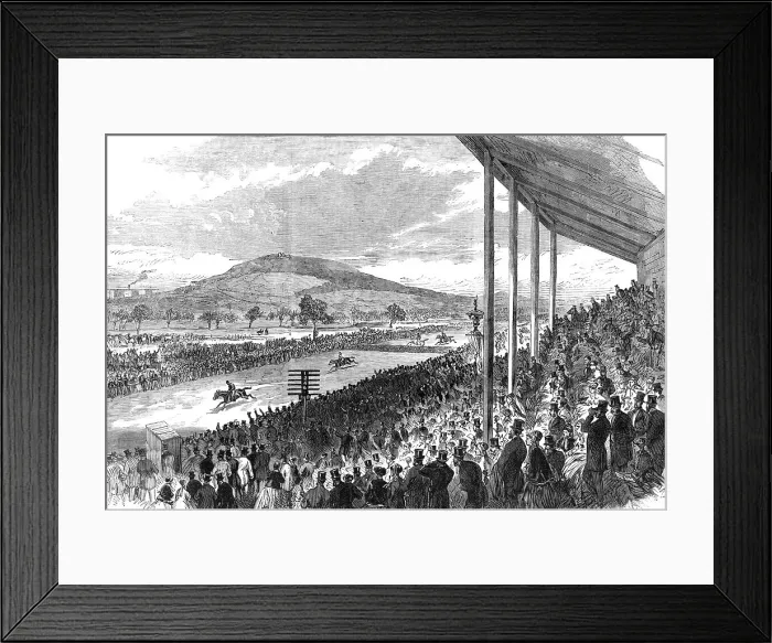Framed Print : The Royal Artillery Steeplechase at Woolwich, 1868. Creator: Unknown Framed Print : The Royal Artillery Steeplechase at Woolwich, 1868. Creator: Unknown