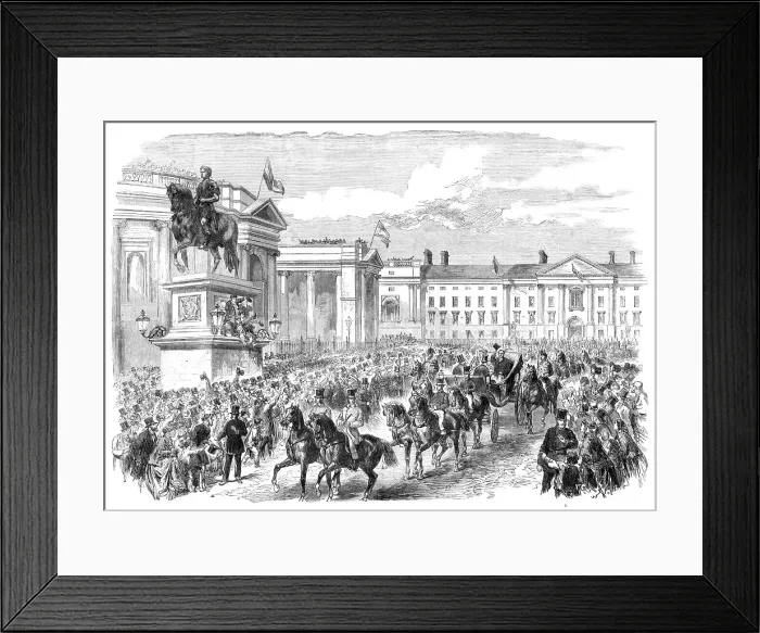 Framed Print : Visit of the Prince and Princess of Wales to Ireland: Royal Procession...College-Green... 1868. Creator: Unknown Framed Print : Visit of the Prince and Princess of Wales to Ireland: Royal Procession...College-Green... 1868. Creator: Unknown