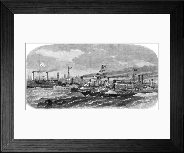 Framed Print : Visit of the Prince and Princess of Wales to Liverpool: the excursion on the River Mersey, 1865. Creator: Smyth Framed Print : Visit of the Prince and Princess of Wales to Liverpool: the excursion on the River Mersey, 1865. Creator: Smyth