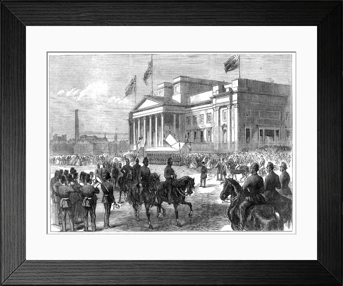 Framed Print : Visit of the Prince and Princess of Wales to Liverpool:at the Liverpool Free Library, 1865. Creator: Unknown Framed Print : Visit of the Prince and Princess of Wales to Liverpool:at the Liverpool Free Library, 1865. Creator: Unknown