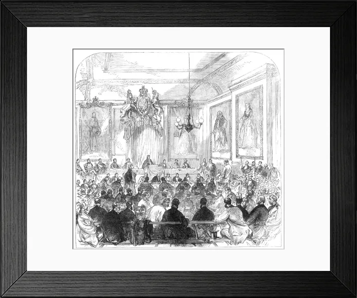 Framed Print : Trial of the Windsor Election Petition in the Townhall, Windsor, 1869. Creator: Unknown Framed Print : Trial of the Windsor Election Petition in the Townhall, Windsor, 1869. Creator: Unknown