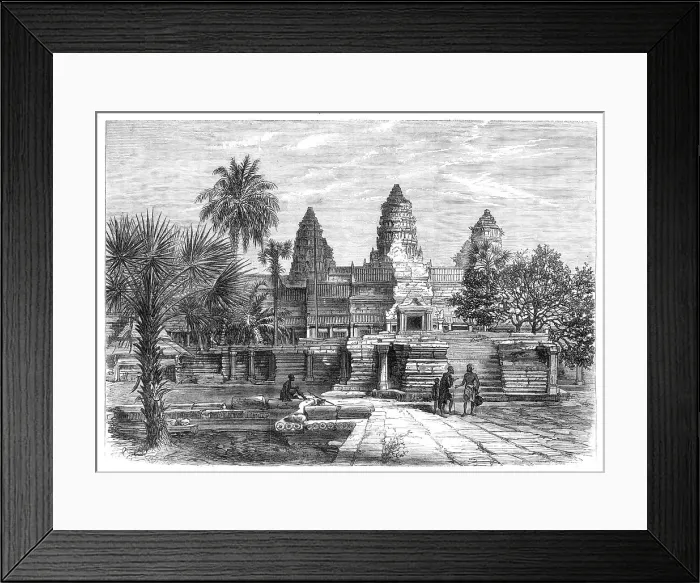 Framed Print : Western façade of the Temple of Ongou Wat, Cambodia, 1868. Creator: Unknown Framed Print : Western façade of the Temple of Ongou Wat, Cambodia, 1868. Creator: Unknown