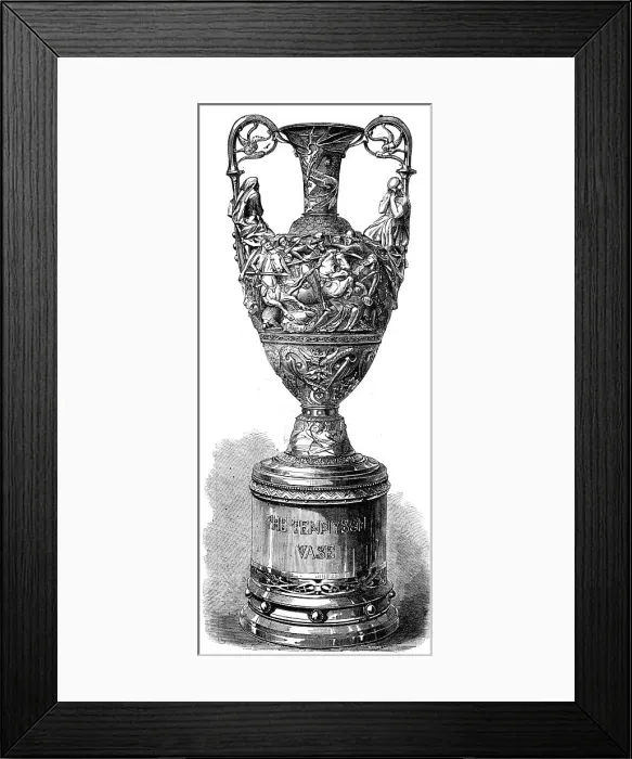 Framed Print : The Tennyson Vase: Morte d'Arthur and Guinevere, 1868. Creator: Unknown Framed Print : The Tennyson Vase: Morte d'Arthur and Guinevere, 1868. Creator: Unknown