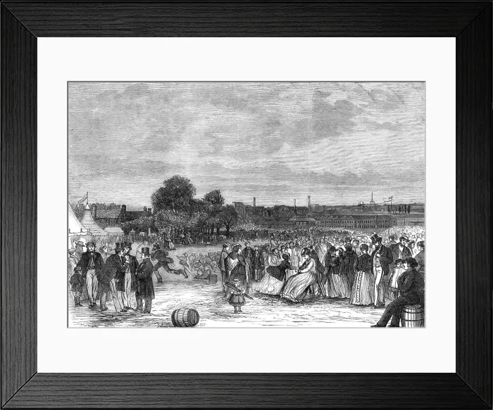 Framed Print : Whitsuntide festival of workpeople at Norwich, 1869. Creator: Unknown Framed Print : Whitsuntide festival of workpeople at Norwich, 1869. Creator: Unknown