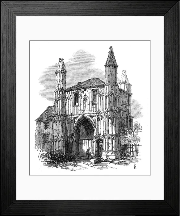 Framed Print : The Town and Camp of Colchester: the Abbey Gate, 1869. Creator: Unknown Framed Print : The Town and Camp of Colchester: the Abbey Gate, 1869. Creator: Unknown