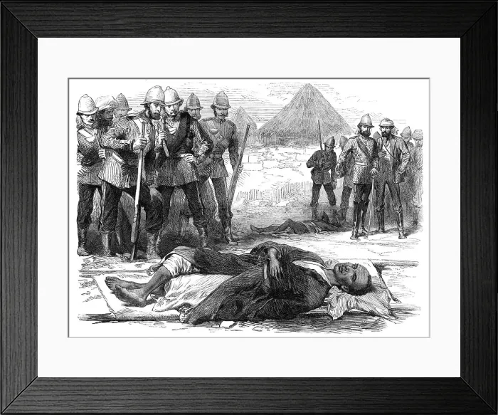 Framed Print : The War in Abyssinia: King Theodore, as he lay dead at Magdala, April 13, 1868. Creator: Unknown Framed Print : The War in Abyssinia: King Theodore, as he lay dead at Magdala, April 13, 1868. Creator: Unknown