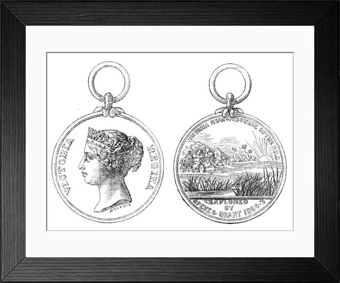 Framed Print : The Victoria Nyanza Medal for natives who aided Captains Speke and Grant, 1869. Creator: Unknown Framed Print : The Victoria Nyanza Medal for natives who aided Captains Speke and Grant, 1869. Creator: Unknown