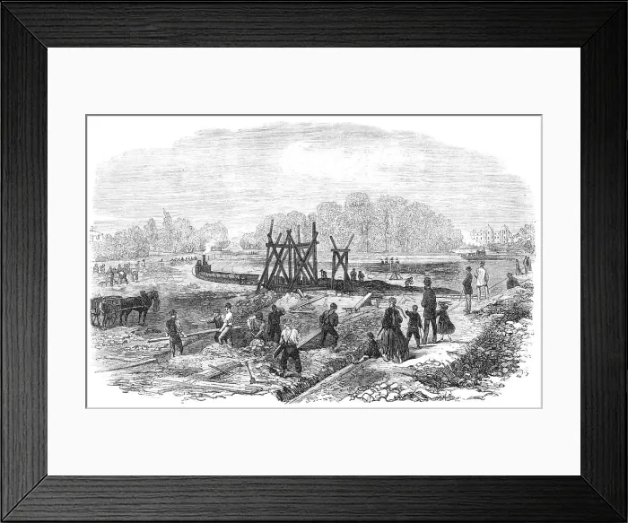 Framed Print : Works in the bed of the Regent's Park Lake, 1868. Creator: Unknown Framed Print : Works in the bed of the Regent's Park Lake, 1868. Creator: Unknown