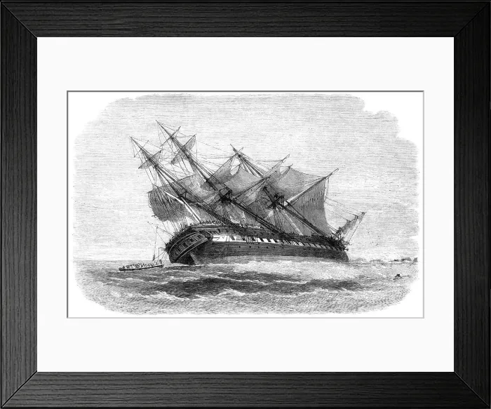 Framed Print : Wreck of the Duncan Dunbar, Australian passenger ship, on the coast of Brazil, 1865. Creator: Smyth Framed Print : Wreck of the Duncan Dunbar, Australian passenger ship, on the coast of Brazil, 1865. Creator: Smyth