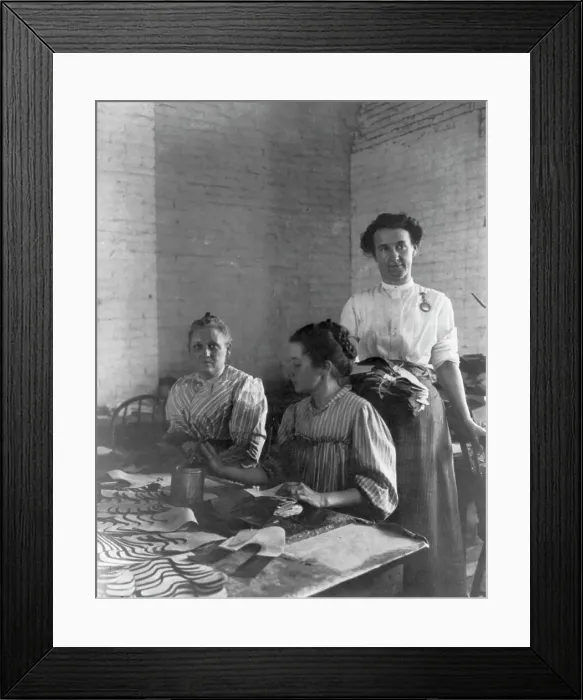 Framed Print : Three women working in shoe factory - Lynn, Massachusetts, n.d.. Creator: Unknown Framed Print : Three women working in shoe factory - Lynn, Massachusetts, n.d.. Creator: Unknown