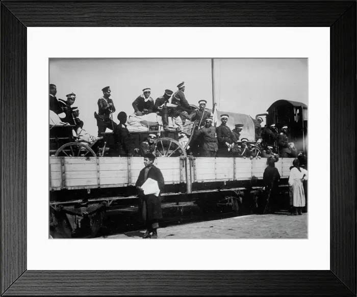 Framed Print : Bulgaria - Commissary Stores going to front, between c1910 and c1915. Creator: Bain News Service Framed Print : Bulgaria - Commissary Stores going to front, between c1910 and c1915. Creator: Bain News Service