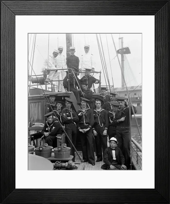 Framed Print : U.S.S. Huntress, officers and crew, 1898. Creator: Unknown Framed Print : U.S.S. Huntress, officers and crew, 1898. Creator: Unknown
