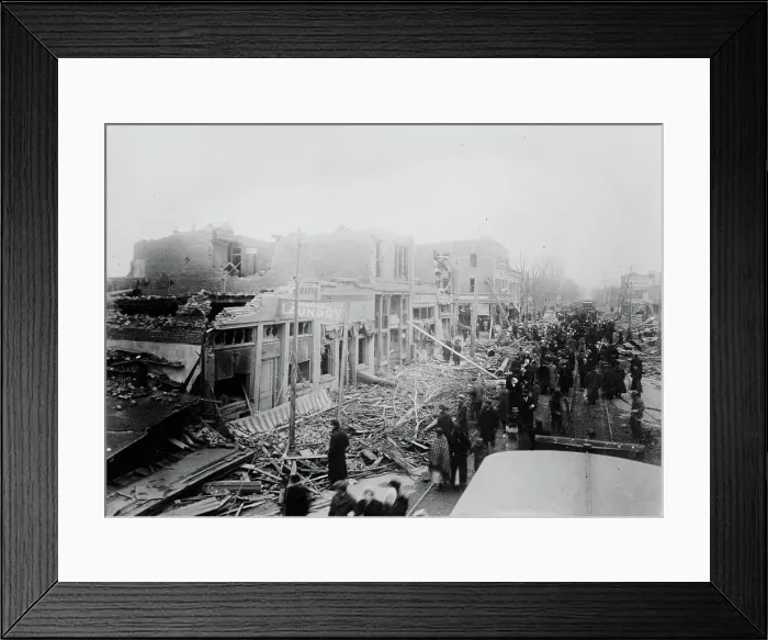 Framed Print : Omaha, 24th & Lake Sts. after cyclone, between c1910 and c1915. Creator: Bain News Service Framed Print : Omaha, 24th & Lake Sts. after cyclone, between c1910 and c1915. Creator: Bain News Service