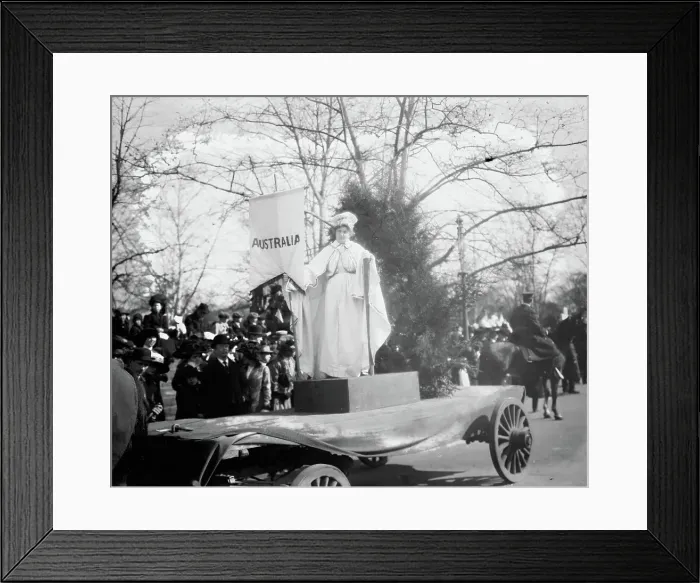 Framed Print : Float in suffrage parade, 1913. Creator: Bain News Service