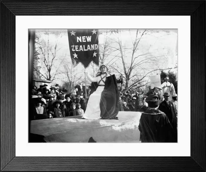 Framed Print : Float in suffrage parade, between c1910 and c1915. Creator: Bain News Service Framed Print : Float in suffrage parade, between c1910 and c1915. Creator: Bain News Service