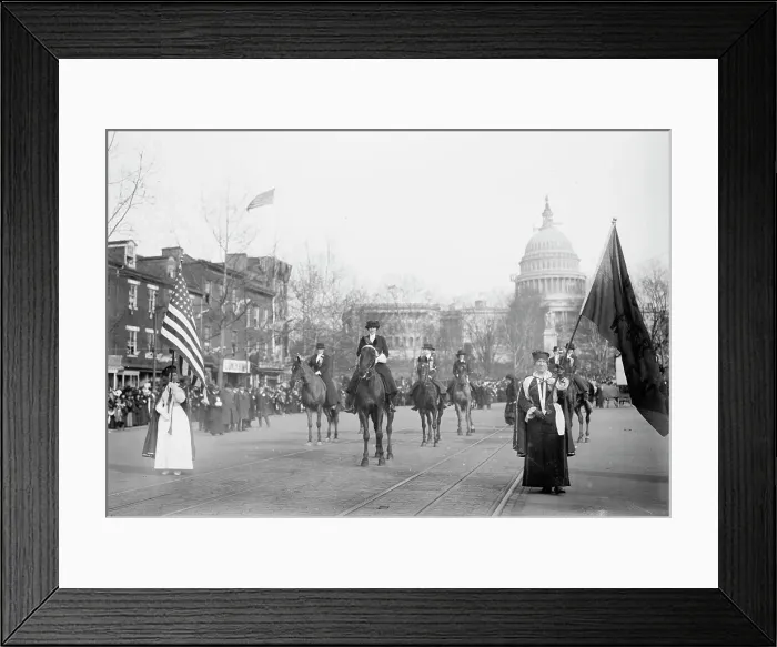 Framed Print : Head of suffrage parade, 1913. Creator: Bain News Service Framed Print : Head of suffrage parade, 1913. Creator: Bain News Service