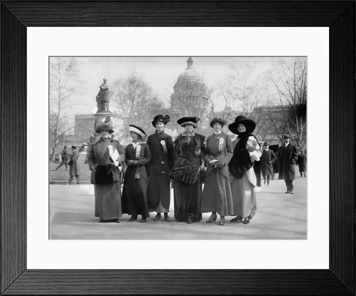 Framed Print : Suffrage paraders: Mrs. McLennan, Mrs. Althea Taft, Mrs. Lew Bridges, Mrs. Burleson... 1913. Creator: Bain News Service Framed Print : Suffrage paraders: Mrs. McLennan, Mrs. Althea Taft, Mrs. Lew Bridges, Mrs. Burleson... 1913. Creator: Bain News Service