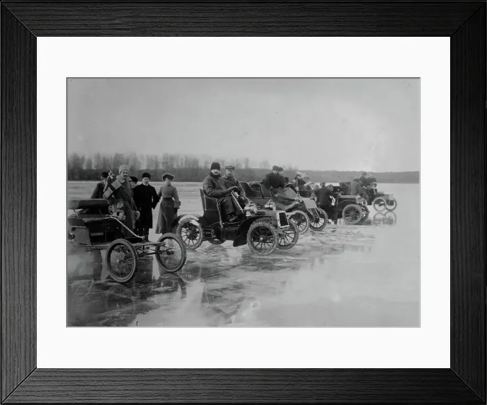 Framed Print : Motor race on ice - Sweden, between c1910 and c1915. Creator: Bain News Service Framed Print : Motor race on ice - Sweden, between c1910 and c1915. Creator: Bain News Service