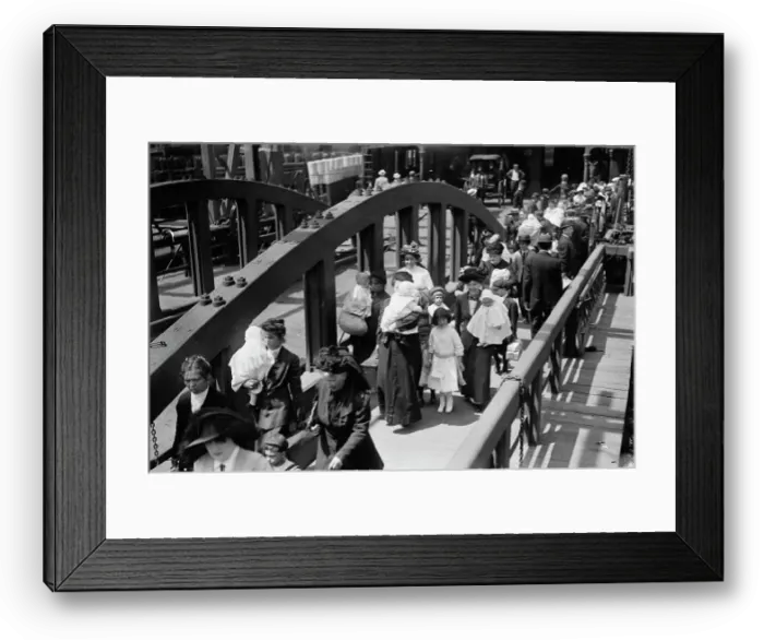 Framed Print : Boarding ferry for fresh air outing, 1913. Creator: Bain News Service Framed Print : Boarding ferry for fresh air outing, 1913. Creator: Bain News Service