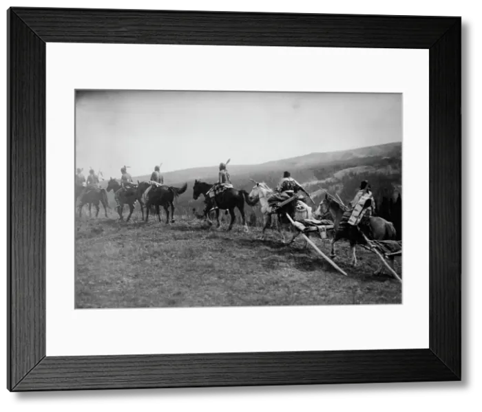 Framed Print : On the Trail - Buffalo hunt, between c1910 and c1915. Creator: Bain News Service
