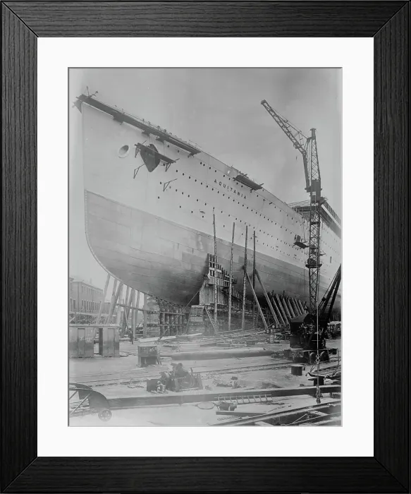 Framed Print : AQUITANIA ready to launch, between c1910 and c1915. Creator: Bain News Service Framed Print : AQUITANIA ready to launch, between c1910 and c1915. Creator: Bain News Service