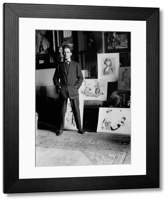 Framed Print : Jas. Montgomery Flagg, between c1910 and c1915. Creators: Bain News Service, George Graham Bain Framed Print : Jas. Montgomery Flagg, between c1910 and c1915. Creators: Bain News Service, George Graham Bain