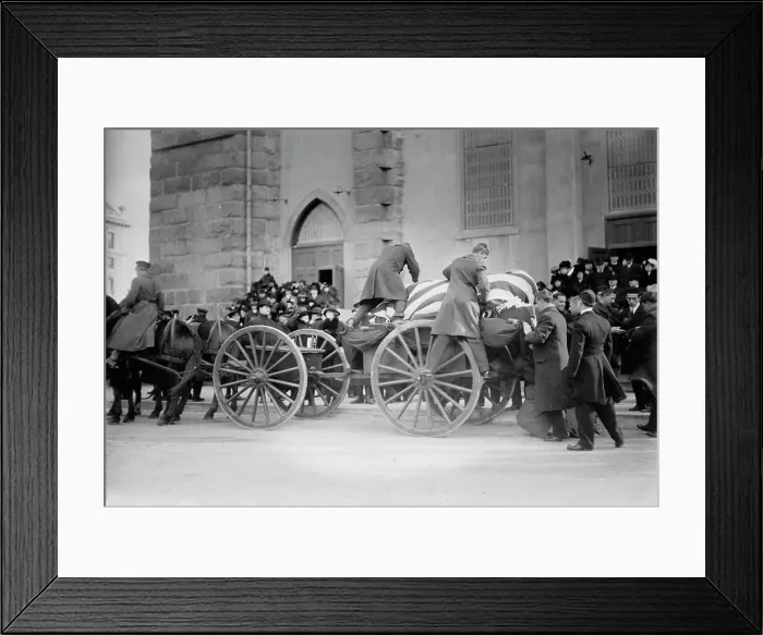 Framed Print : Reid funeral leaving cathedral, 1913. Creator: Bain News Service Framed Print : Reid funeral leaving cathedral, 1913. Creator: Bain News Service