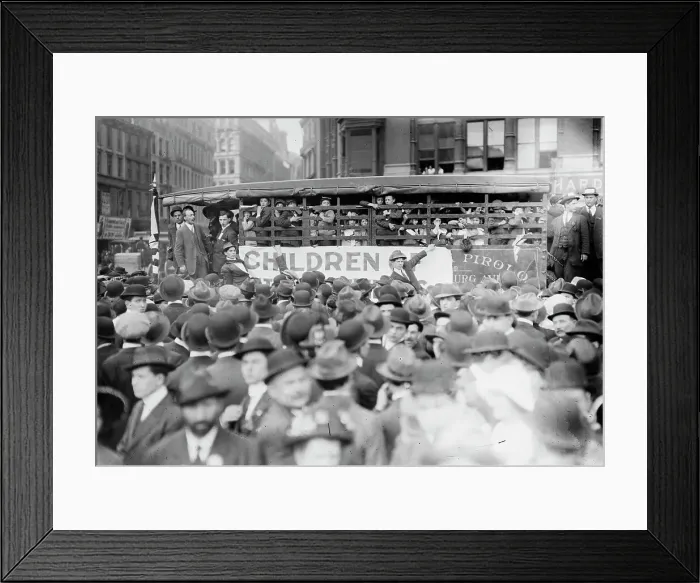 Framed Print : N.Y. May Day parade - Strikers children from Paterson, 1913. Creator: Bain News Service Framed Print : N.Y. May Day parade - Strikers children from Paterson, 1913. Creator: Bain News Service